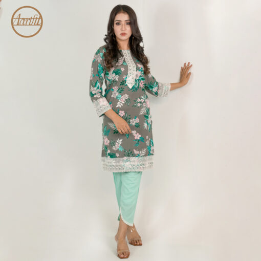 Regular Fit Multicolor 2pc Kurti (M2K10)