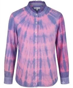 ladies tie die blue and pink combned shirt